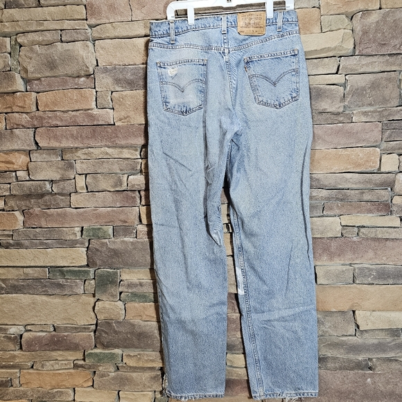 Levi's Vintage Orange Tag Upcycled High Waist 550 Relaxed Fit Jeans size 34 - Picture 6 of 11